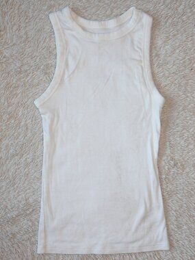 Women's Size Small A New Day White Slim Fit Ribbed Tank Top, Soft, Like New